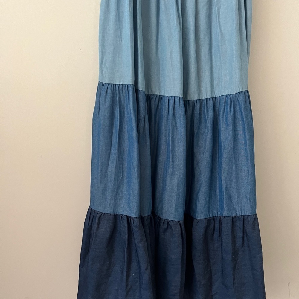 kate spade Light to Dark Blue Tiered Maxi Dress - Picture 4 of 9